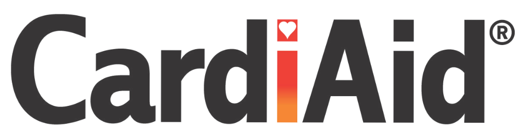 CardiAid logotipas – automatinis išorinis defibriliatorius