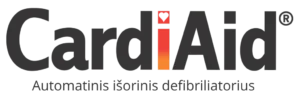 CardiAid logotipas – automatinis išorinis defibriliatorius