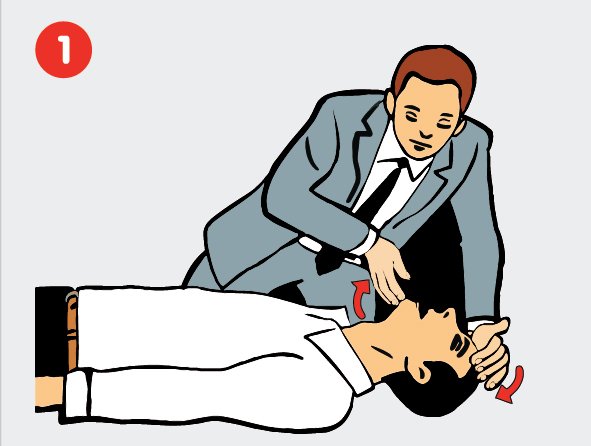 1-as žingsnis – patikrinkite nukentėjusiojo sąmonę ir kvėpavimą