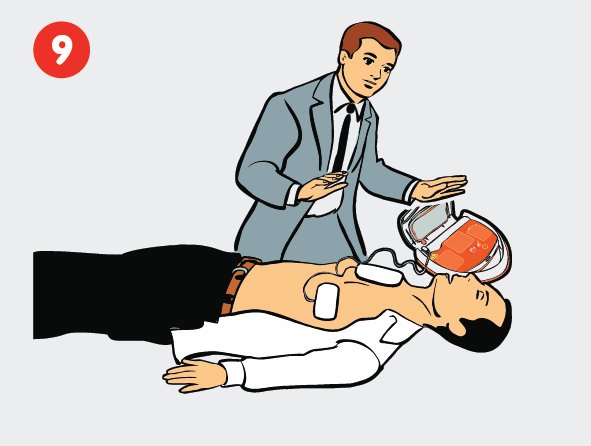 9-as žingsnis – pasiruošimas naudoti automatinį defibriliatorių